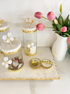 White and Gold Gold Spoon Rest