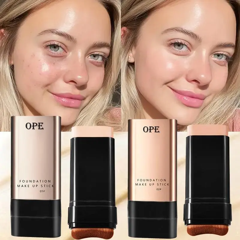 2-in-1 Foundation Stick - All-in-One Coverage, Waterproof and Long-Lasting, Natural Finish, Suitable for All Skin Tones.