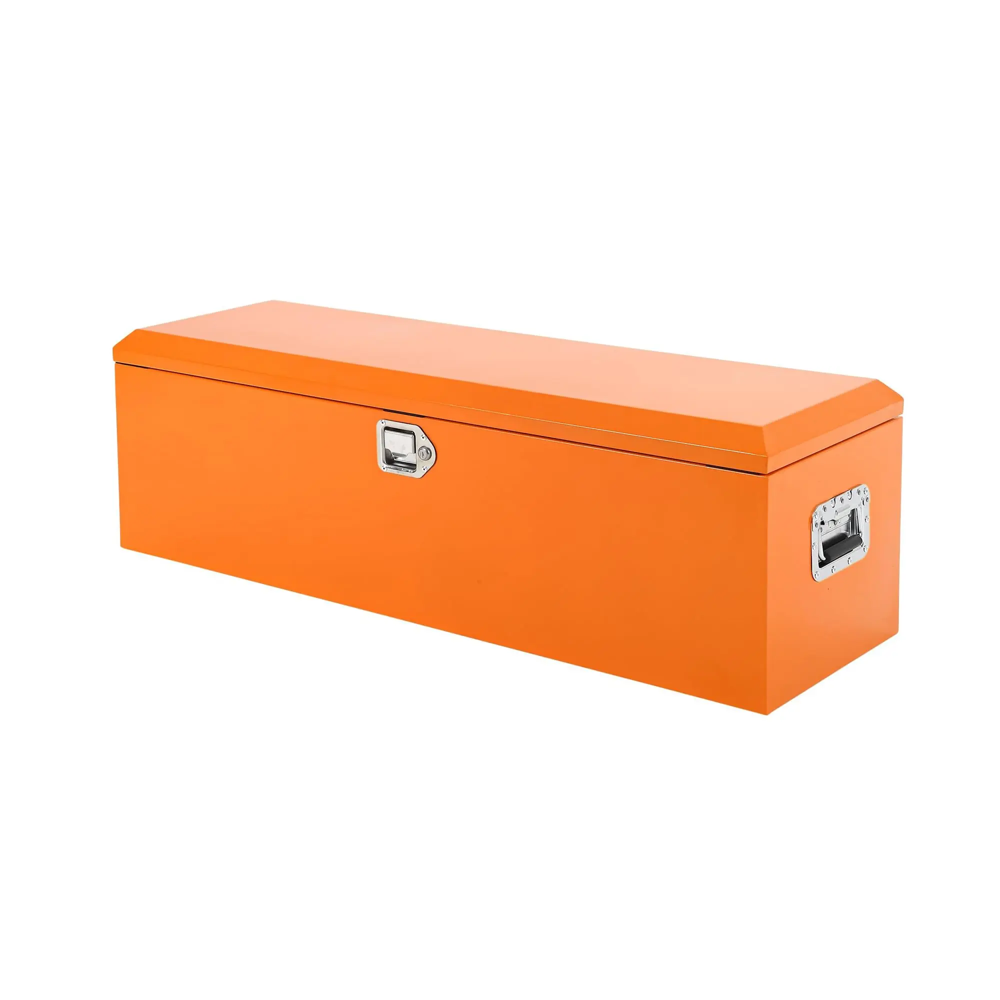 Garvee Orange Coated Heavy-Duty Steel Portable Durable Toolbox - Lockable Truck Tool Storage with Lock Keys, 48x15x15 In, Locks in Transit, Side Handles, Ideal for Mechanics