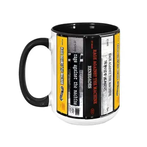 Rage Against The Machine Mug, Retro Cassette Spines Coffee Cup, Rap Metal Rock Gift, Bulls On Parade Decor