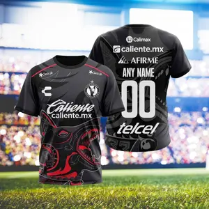 Men's Ligamx Custom Name/Number Soccer Jersey - Black 3D Soccer Jersey, Football Shirt for Men Women, Gift for Fans