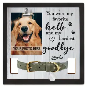 Pet Collar Memorial Photo Frame (Collar Not Included) - Dog and Cat Remembrance Picture Frame for Loss of Pet - Heartfelt Sympathy Keepsake Gift for Pet Owners - Desktop and Shelf Display