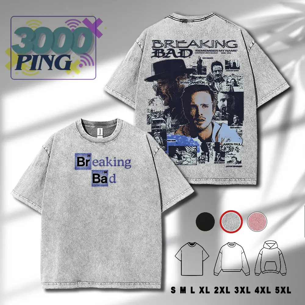 Breaking Bad Unisex Tshirt - Graphic Movie Apparel Comfort Fit Top Menswear, Cotton Fabric Sweatshirts Pullover merch Long Sleeve Casual Black Seamless Streetwear