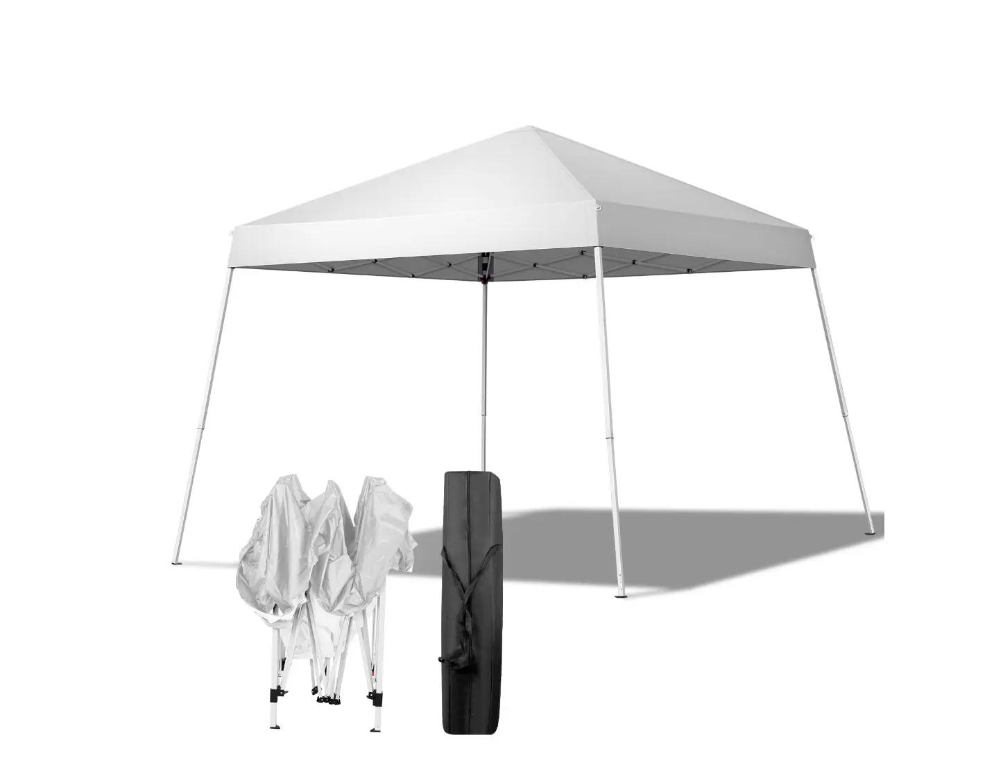 10ft x 10ft Ez Pop Up Canopy Tent,Outdoor Sun Shade Shelter,Beach Tent,Outdoor Gazebo for Party Wedding Camping BBQ Events,White