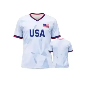 USA Soccer Jersey Custom Name Number, Unisex All Over Print Football Shirt, Youth Adult Sportswear Top, Lightweight Jersey Shirts, Soccer Uniform