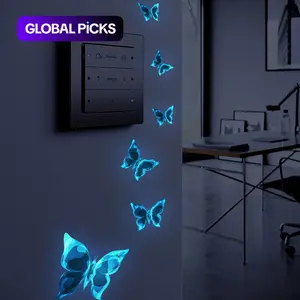 Luminous Butterfly Sticker, 1 Set Glow in The Dark Decorative Wall Sticker, Diy Decoration for Home Party Festival, Diy Stickers #GLOBAL PICKS