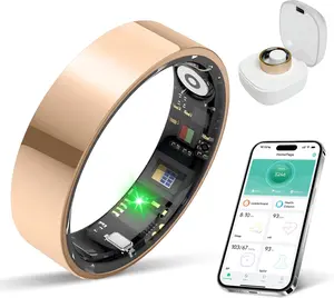 Smart Ring Health Tracker, Sleep/Exercise Monitoring, iOS /Android Compatible, IP68 Water Resistance, No Subscription Required, 5-Day Battery Life, Suitable for Both Women and Men (Rose Gold, 8)
