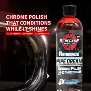 Rebel Pipe Dream 12 oz Chrome Polish Conditioner and Cleaner for Chrome Pipes, Stacks, Exhaust and Everything in Between