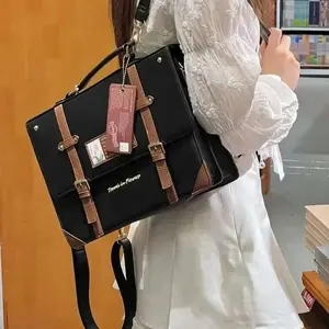 Y2K Preppy Style Large Capacity Ita Backpack Lolita Girl Transparent Fashion DIY Display Shoulder Bag Crossbody Bag Cute Handbag