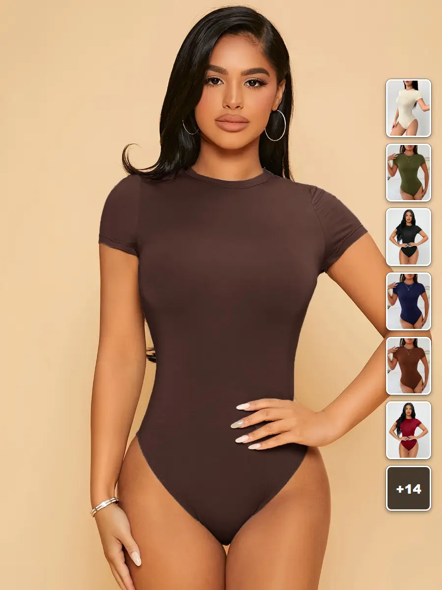 BLUELIFE Petite Bodycon Bodysuit Slim Fit Stretchy Going Out Everyday Outfit