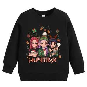 Youth & Adults Kpop Huntrix Christmas Sweatshirt – Demon Hunter Holiday Pullover, Rumi Mira Zoey Merry Christmas Apparel