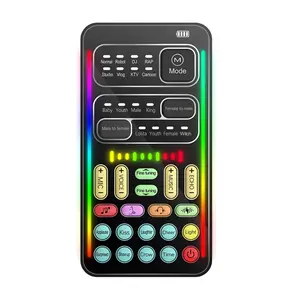 I9 Voice Changer Mini Multiple Audio Effect Bluetooth-Compatible Live Sound Cards Ultra-Thin Portable Live Sound Card Mic Tool change