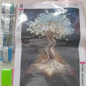 1pc 5D Diamond Painting Kit, Life Tree Design, DIY Full Drill Embroidery Art, Home Wall Decor, Gift for Beginners and Adults