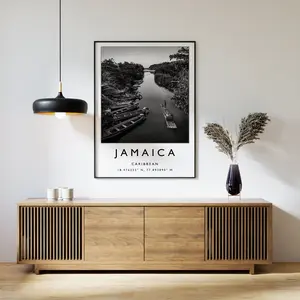 Travel Gift, Caribbean Travel Print, Travel Poster, Jamaica Travel Poster, Jamaica Travel Print, Travel Art, Black And White, Room Decor