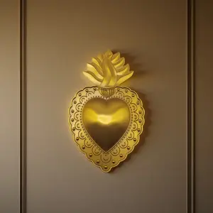 Catholic Sacred Heart Wall Art, Metal Decoration, Religious Home Blessing & Prayer Corner Decor, Holiday Gift Idea