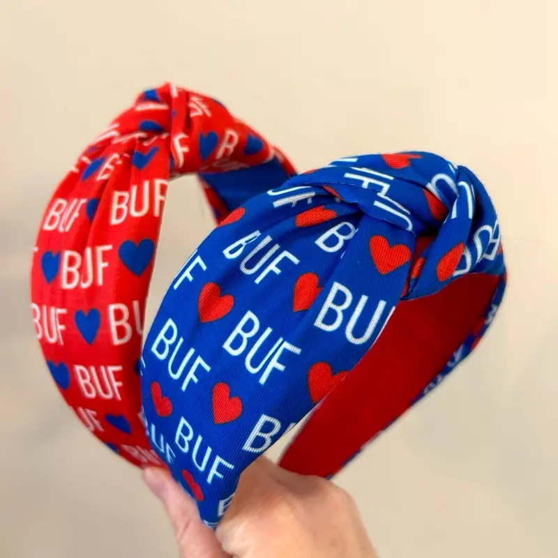 Knotted Buffalo Football Headband - Mafia, Stylish Sports Hair Accessory for Game Days