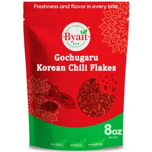 Byait Gochugaru Korean Chili Flakes 8 Oz, Medium Hot, 100% Pure Red Chili Pepper Flakes for Authentic Korean Cooking, Kimchi, Chili Oil, and Seasoning