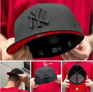 Size 7 1/4 All Black New York Yankees 9FORTY Snapback Hat, Black on Black Embroidered NY Logo, Red Undervisor, Limited Edition 2026 Urban Streetwear Gorra premium, moda urbana para hombres y mujeres