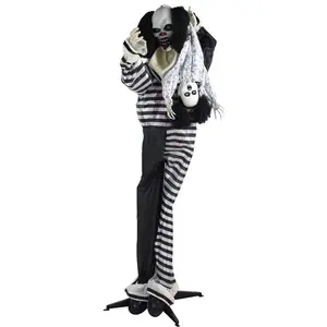 Haunted Hill Farm 6-Ft. Animatronic Clown, Indoor/Outdoor Halloween Decoration