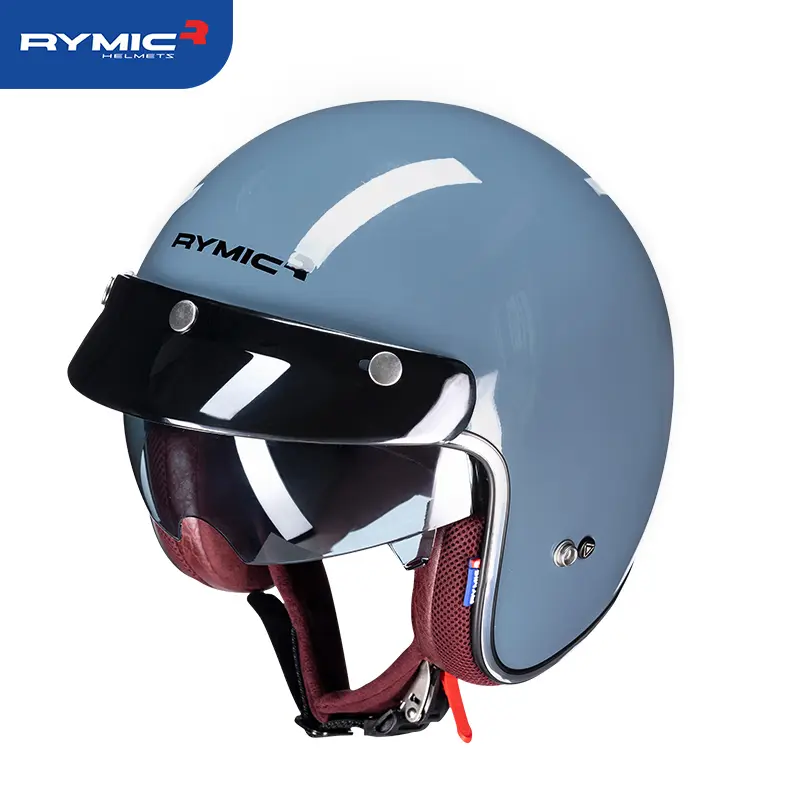 Retro Motorcycle 3/4 glasses Open Face Helmet Vintage Style for Men Women, DOT Approved R859