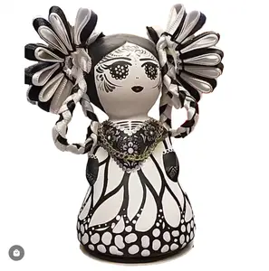 Mexican Handmade Figurines- Catrina Monarca Alba