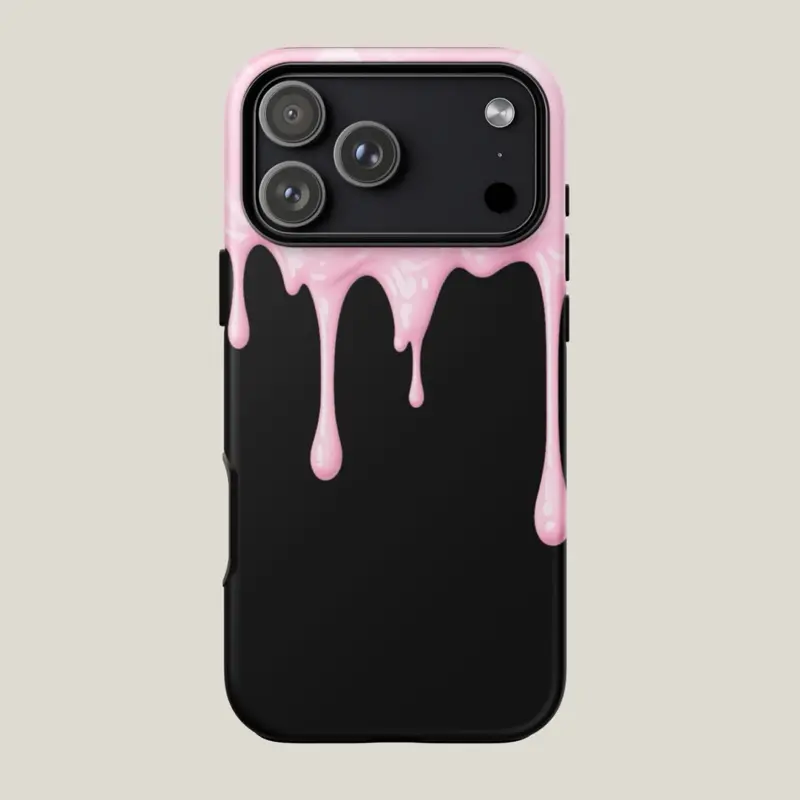Pink Drippy iPhone Case Dip’d In Pink Lacquer Phone Case Pink & Black