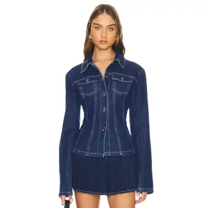 LIONESS Rider Denim Jacket in Blue Denim