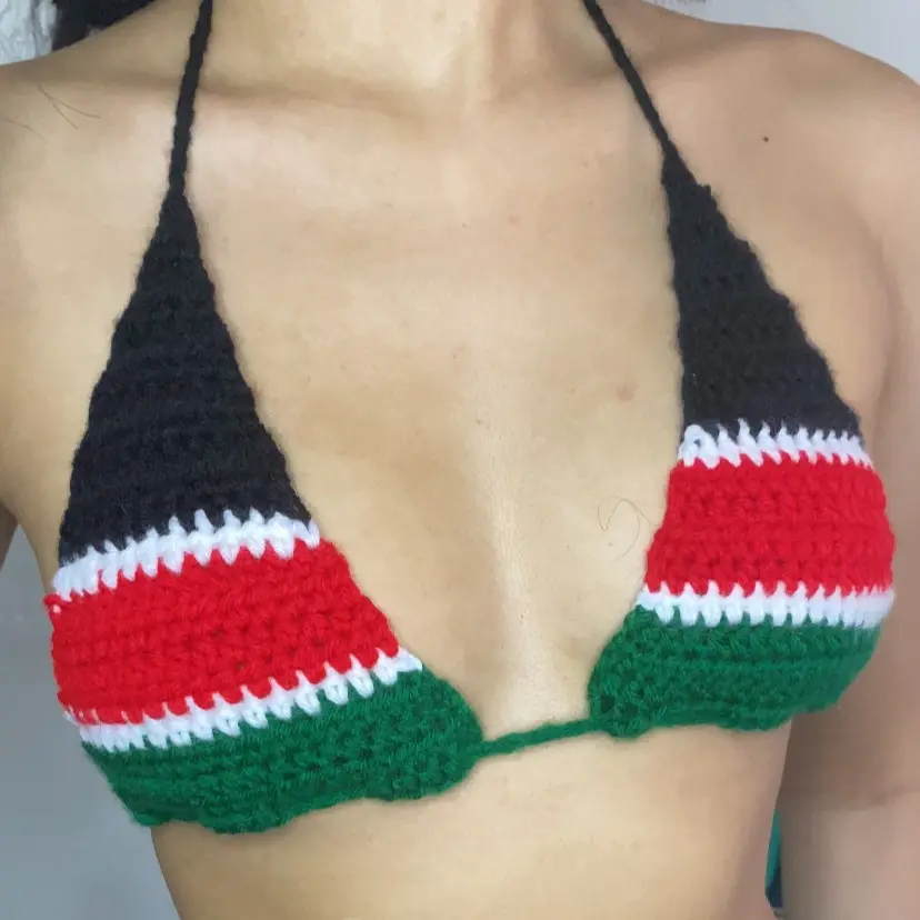 Kenya Crochet Flag Bralette
