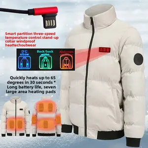 Men’s Winter Outdoor Heated Jacket - Electric Heating Warm Puffer Coat, USB-Powered 3-Gear Temperature Control Ski Jacket, Factory Direct Sales