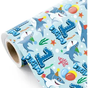1st Birthday Wrapping Paper Roll - Mini Roll - 17 Inch x 16.5  - Colorful   Wrapping Paper  for  Boys Birthday,  Shower
