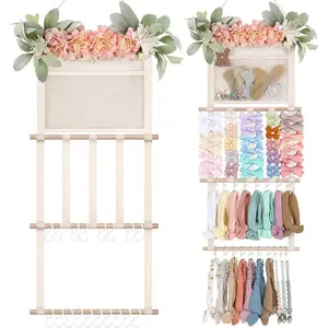 Headband Holder Hair Bows Organizer for Girls, Hair Accessories Display Storage Wall Hanging Decor for Baby Nursery Toddler Girls Room