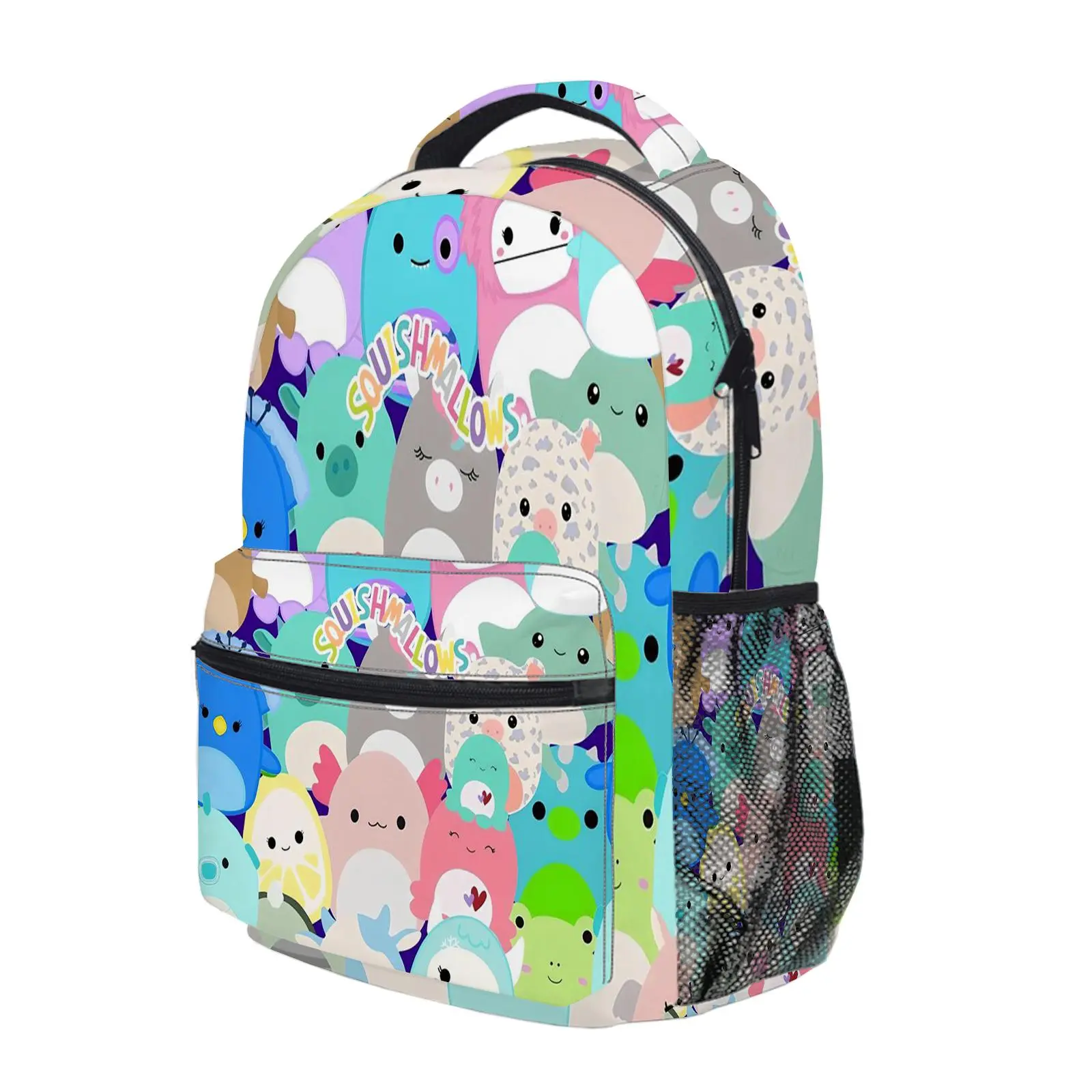 Squishmallows Y2K Fashion School Backpack for Teen Girls, Cute Cartoon Aesthetic Student Bookbag with Padded Shoulder Straps, Large Capacity Casual Daypack and Travel Bag for Kids L-161