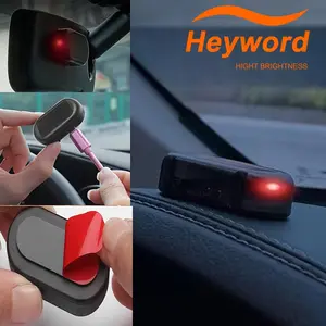 Car Security Alarm System, Solar Powered Flashing LED Warning Light, Realistic Car Interior Alert Device, Anti-Theft Protection，Caraccessory，car electronics