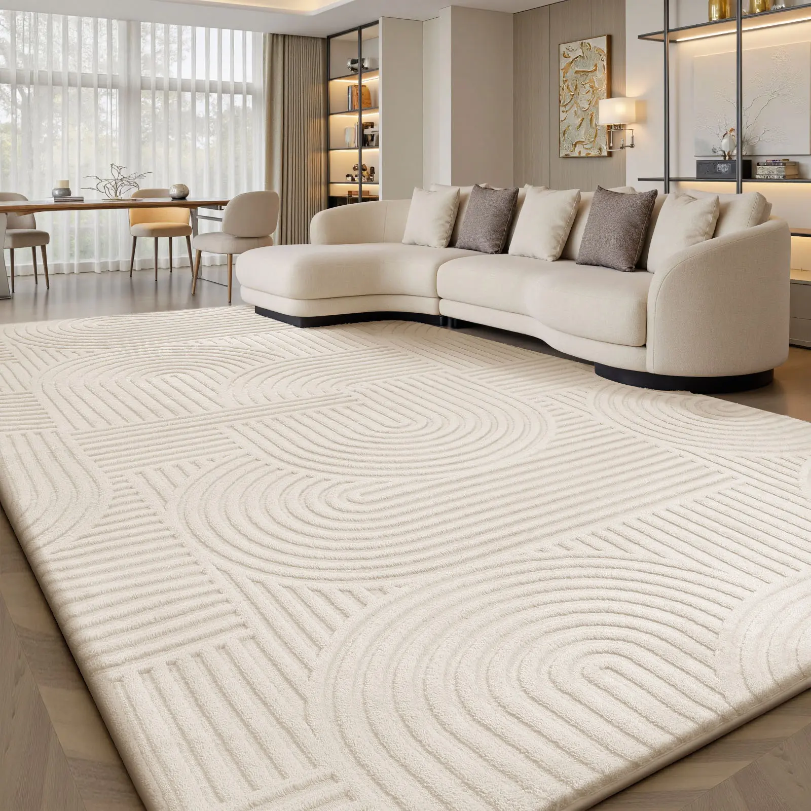 FAMVAL Geometric Pattern Washable Big Size Area Rug, Thick Soft Non-Slip Rug for Living Room Bedroom Nursery Dorm Kids Room Apartment summerwins