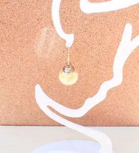 Confetti-Filled Glass Dangle Earrings, Fashion Costume Jewelry Accessories for Women