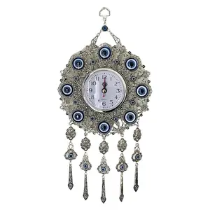 Beautiful lucky evil eye clock wall hanging decoration Gift Glass Gift Glass