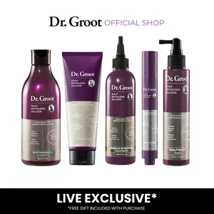Dr. Groot Complete Set + Scalp Relief Tonic - 5-Piece Hair Care System for Volume, Strength, and Reduced Loss with Biotin & Rosemary, Safe for Color-Treated Hair