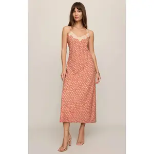 Emela Iris Floral Midi Dress Chili Pepper