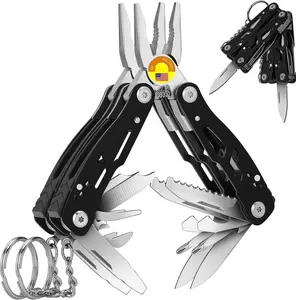 2 count  Mini Multitool Pliers 15 in 1, Handmade Multi Tool Plier,  Keychain Multitool, Small Multi-tool, Birthday Fatheras Day Gift for Men Him Husband Boyfriend Father HandymanQuesear