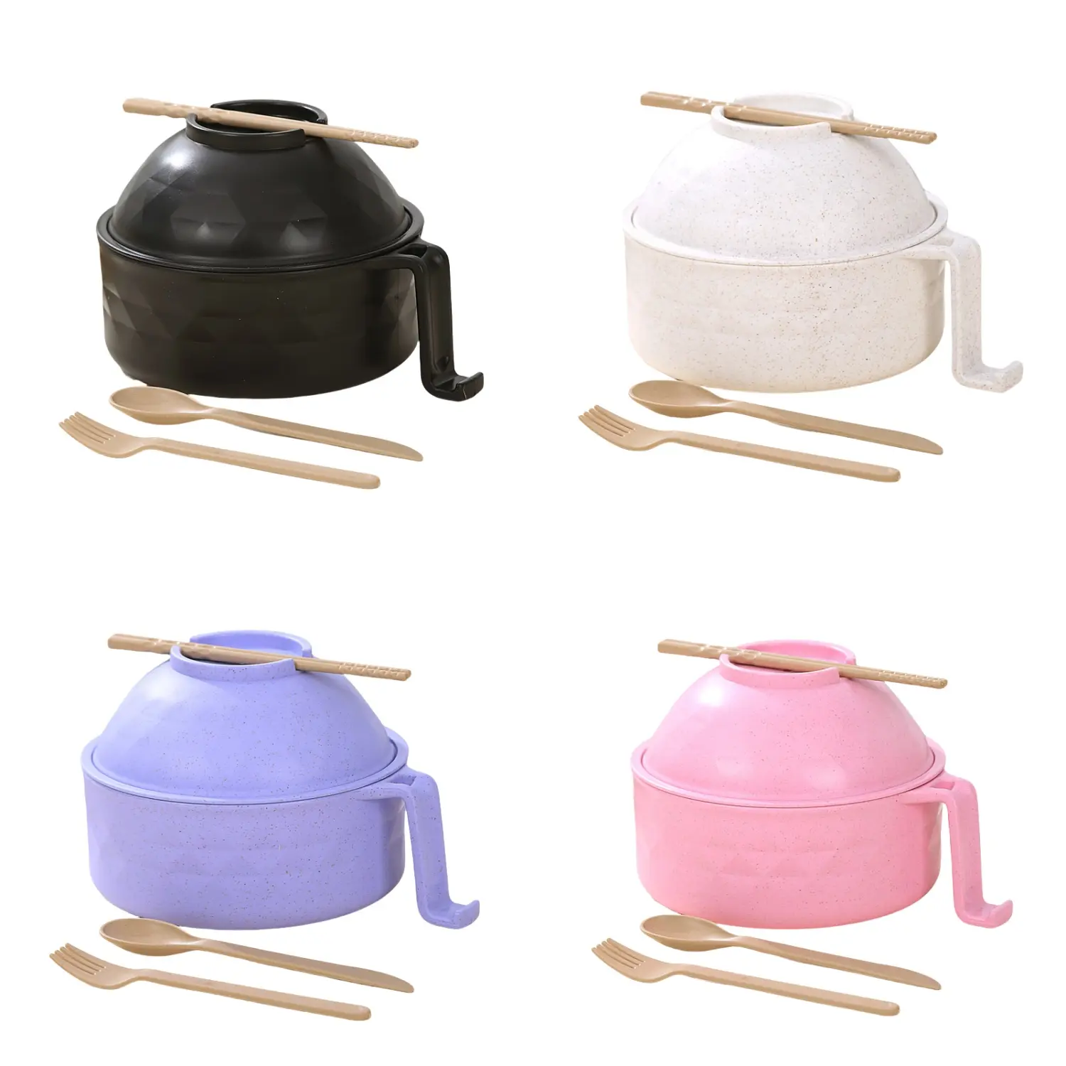 Ramen Cooker Set Microwave Ramen Bowl with Chopsticks Spoon BPA-Free Dishwasher Safe Eco-Friendly Tableware for College Dorm EssentialsStock Up On Specials Stockpile VALUE Pack Valentine's Day gift Utensils Modern