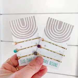 3 Pack Gemstone Bobby Pin