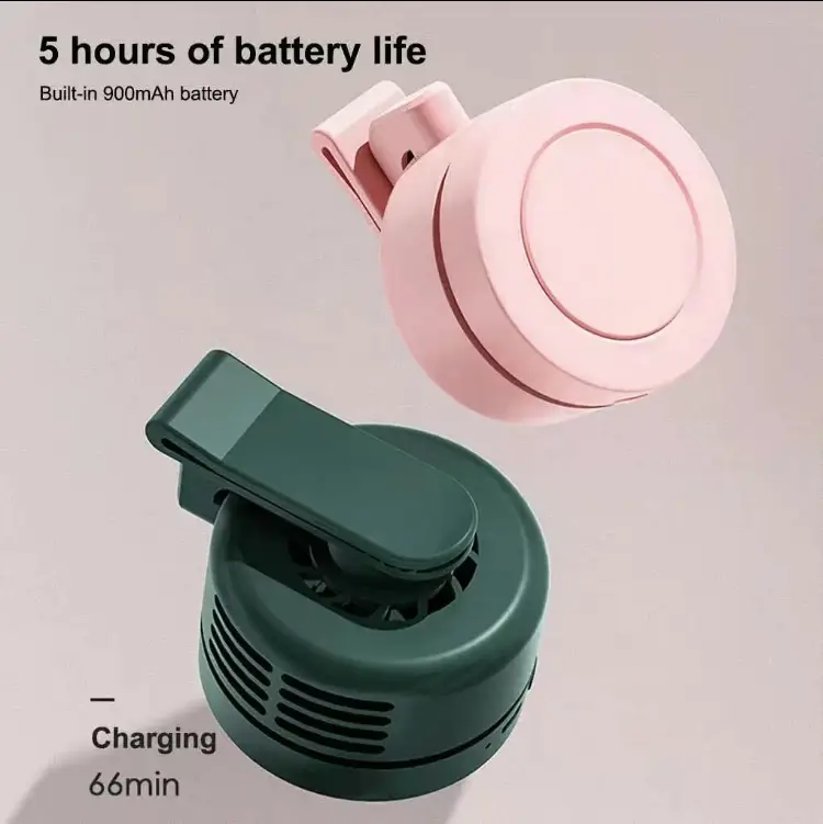 Portable Silent Mini Bladeless Fan Electric Fan - Clip On, 2025 Hands-Free Personal Fans 3-Speed Suspended Neck Fan Wearable Waist Fans, For Outdoor,T