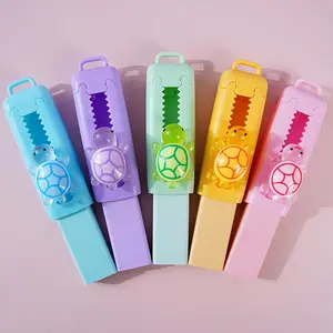 5 Cute Turtle Shaped Sliding Erasers with Retractable Design, Perfect for Drawing and Writing, Ideal for Exams and Office Use, Stationery, Adorable Design