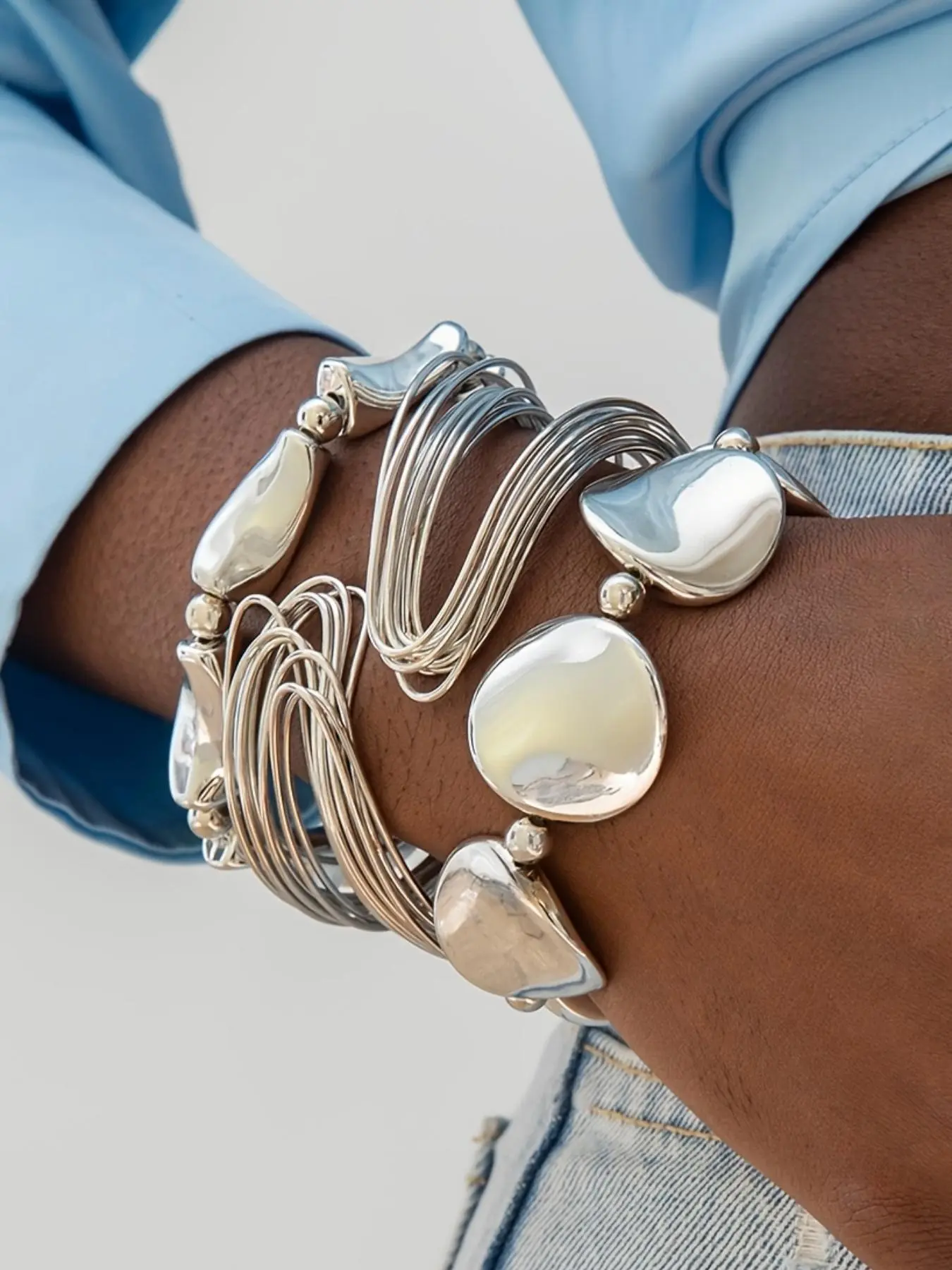 Boho Style Bangle, Exquisite Bracelet, Bohemian Bracelet, Jewelry for Women, Casual Versatile Accessories for Parties and Daily Wear, Stackable Bracelets, Trendy Jewellery, Layered Bracelet Set