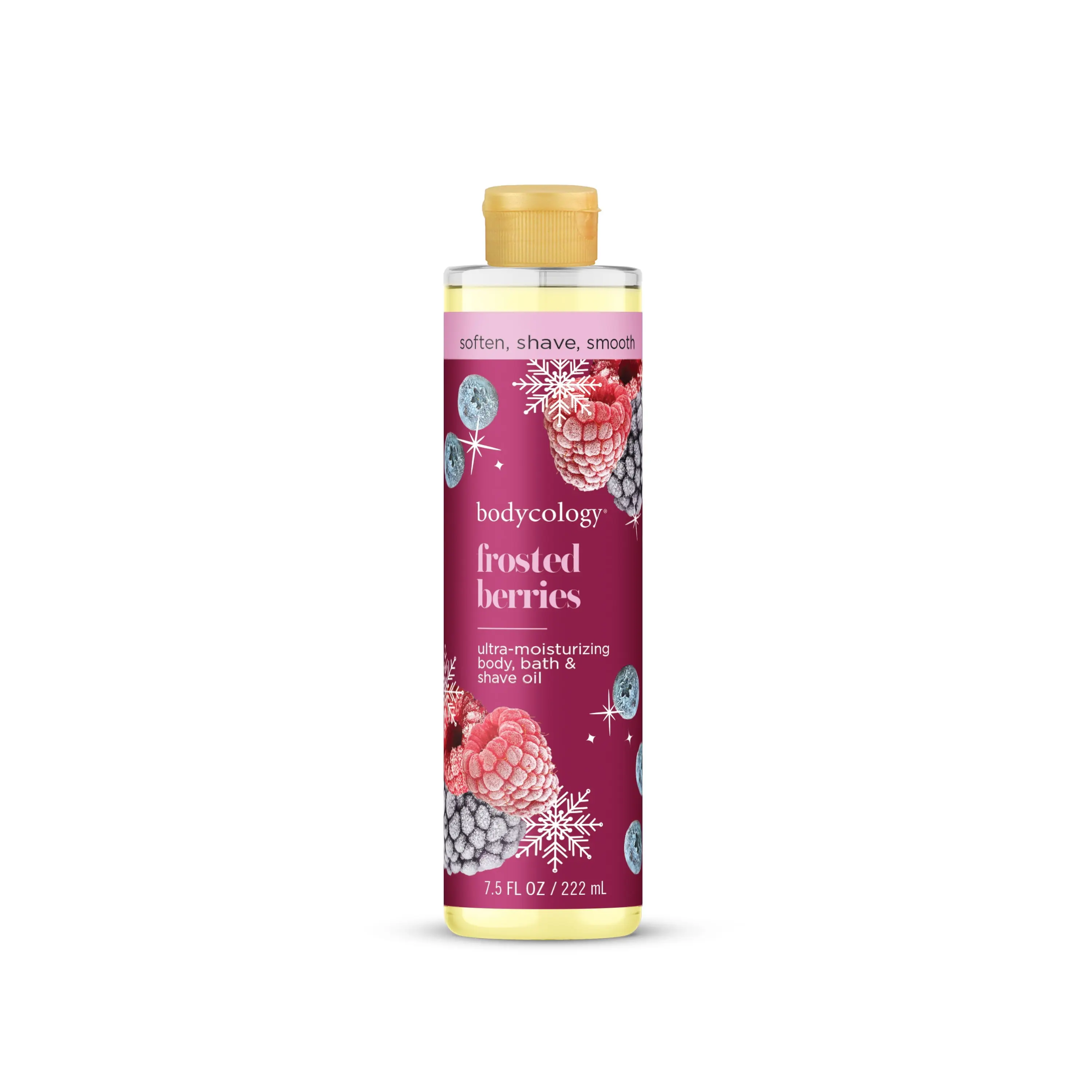 Bodycology Ultra-Moisturizing Body, Bath & Shave Oil – Frosted Berries Scent, 7.5 fl oz