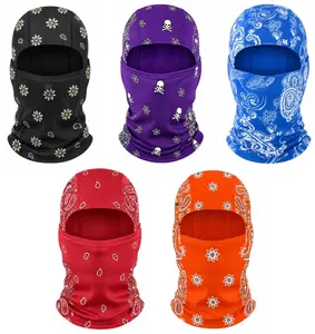 Yeomoo 5 Pcs Paisley Balaclava Face Mask UV Protection Neck Gaiter, Unisex Shiesty for Motorcycle, Fishing, Hiking, Breathable Ski Mask for Outdoor summerwins