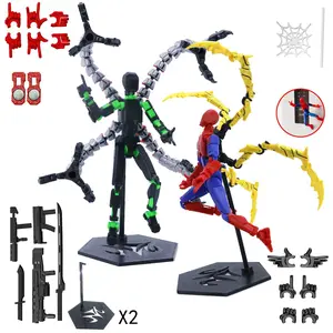 T13 Black-green Doctor Octopus Action Figure (Assembly Completed) Titan 13 Dummy 13 Figure Robot 13 Figure 3D Printed Articulated Multi-Jointed Movable Robot Model