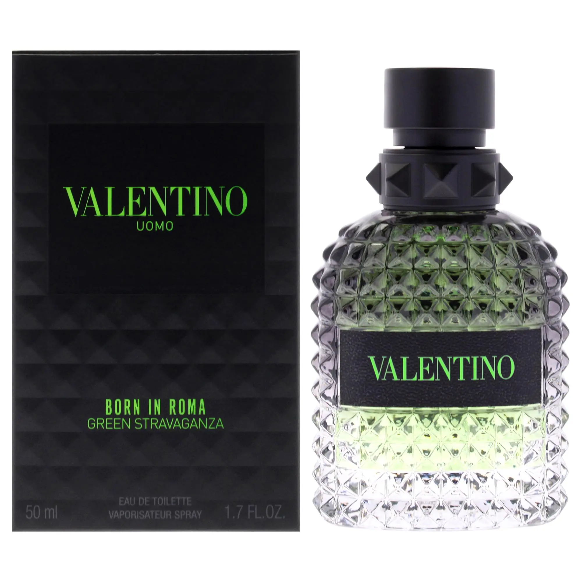 Valentino Uomo Born In Roma Green Stravaganza, Bold Eau de Toilette for Men, Modern & Distinctive Aroma, 1.7 oz / 50ml Spray