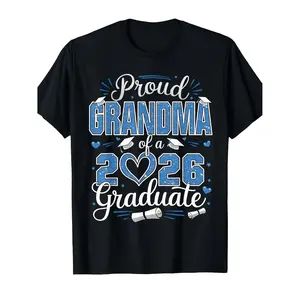 Proud Grandma of a Class of 2026 Graduate T-Shirt - Unisex Adult Retro Graduation Cap & Diploma Design