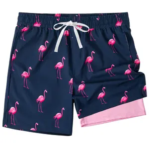 REDESS Men's Swim Trunks with Compression Liner and Pockets Quick Dry Beach Shorts for Men